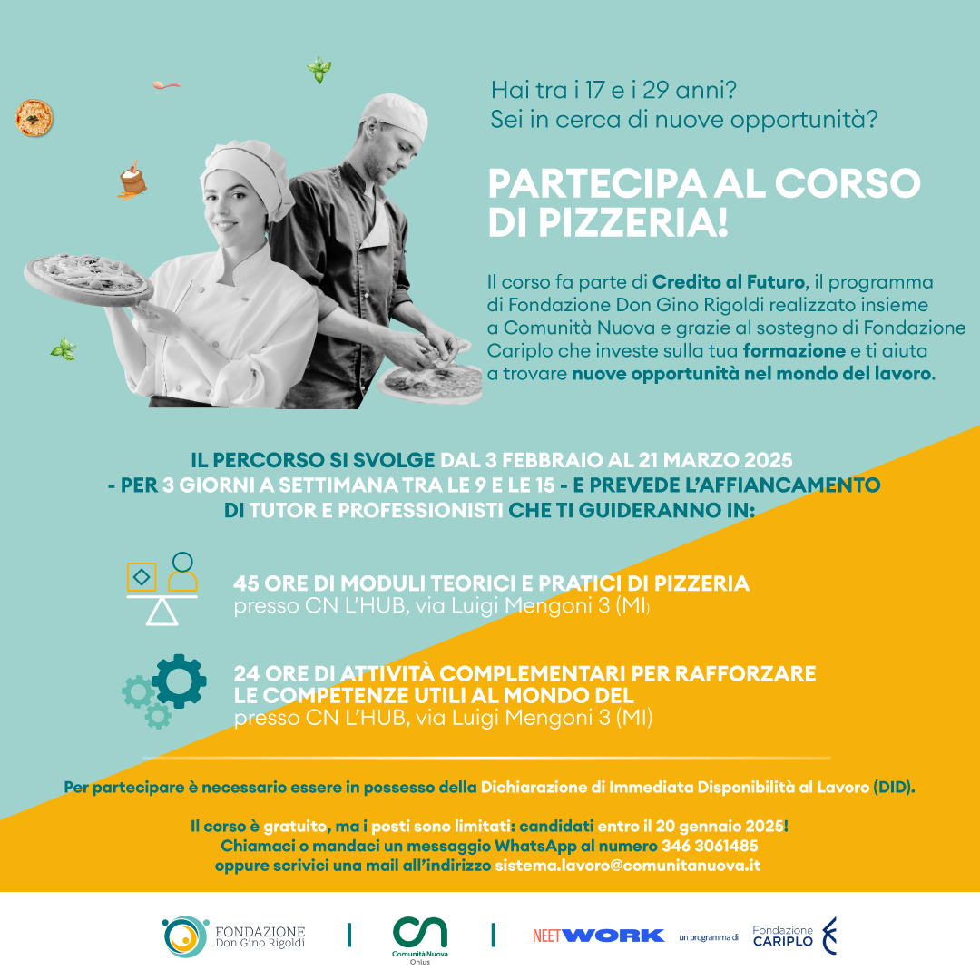 Corso professionalizzante di PIZZERIA in partenza a ottobre!